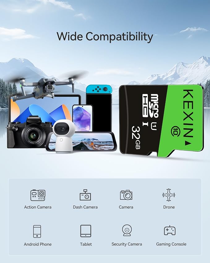KEXIN 32GB Micro SD Card microSDHC Memory Card UHS-I C10 U1 Micro SD Card Full - Image 2