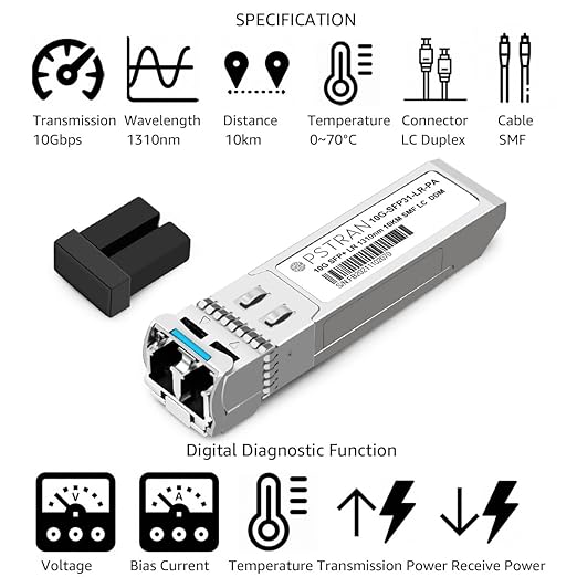 OPSTRAN 10GBASE-LR SFP+ Optical Transceiver Module Compatible with Palo Alto PAN-SFP-Plus-LR 10G SFP+ LR 1310nm 10km DDM Duplex LC SMF