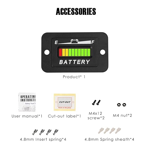 Taikemeti 12-24V LED Battery Level Indicator, Monitoring The Residual Power of The Equipment, Suitable for Lead-Acid Battery-Driven Rv, Forklift, Golf Cart, Leaf Cutter, Etc. (12V-24V)