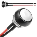 QTEATAK 1/2"(12mm) Pre-Wired Mounting Hole On/Off White Mini Round Waterproof Momentary Push Button Switch JF-33B -2Pack