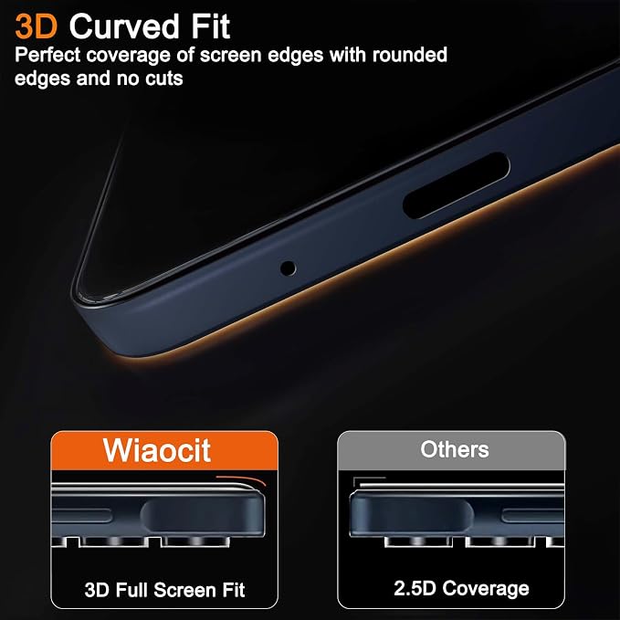 Wiaocit 3 Pack Tempered Glass Screen Protector - Image 5