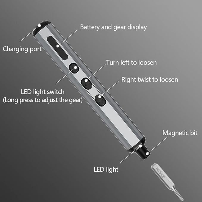 Mini Electric Screwdriver 3.7V Precision Screwdriver Set Cordless Screwdriver Rechargeable Magnetic Drill Tool Kit for Electronics, Computer, Mobile Phone, Laptop, Camera (Cube set silver [68-in-1])