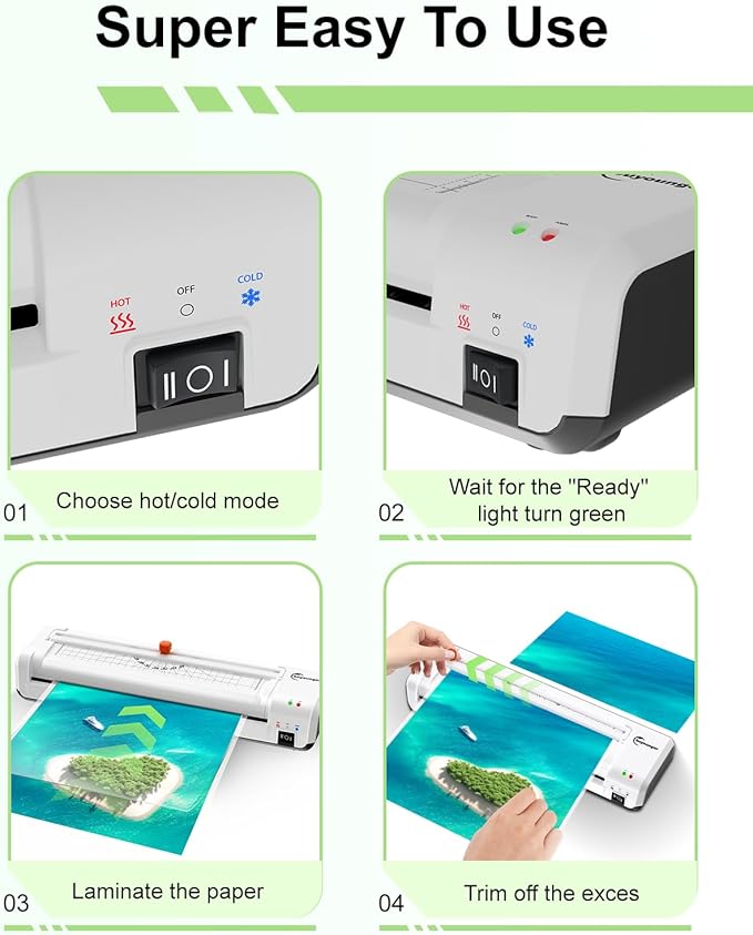 Buyounger Laminator Machine, A3 Laminator Machine with 30 Laminating Sheets, 13 Inch Laminating Machine with Built-in Paper Cutter & Corner Rounder, Thermal and Cold 11X17 for Home School Office