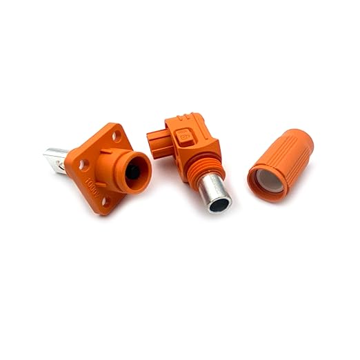 300A 1500V Battery Energy Storage Connector, 70-95mm² High Current Connectors Quick Plug Terminal Orange Right Angle Plug and Socket IP67 Waterproof Power Adapter Threaded Wiring