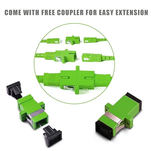 50ft SC/APC to SC/APC Fiber Optic Internet Cable, Armored Single Mode Patch - Image 4