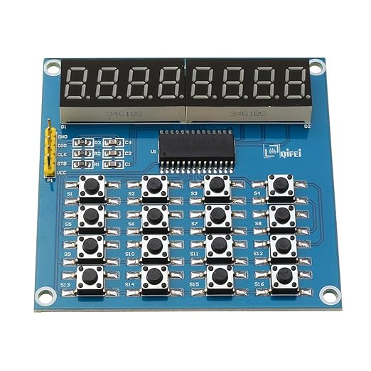 2PCS TM1638 LED Display 8Bit Digital Tube Module 16 Keys 3-Wire Control Keyboard for Arduino DIY