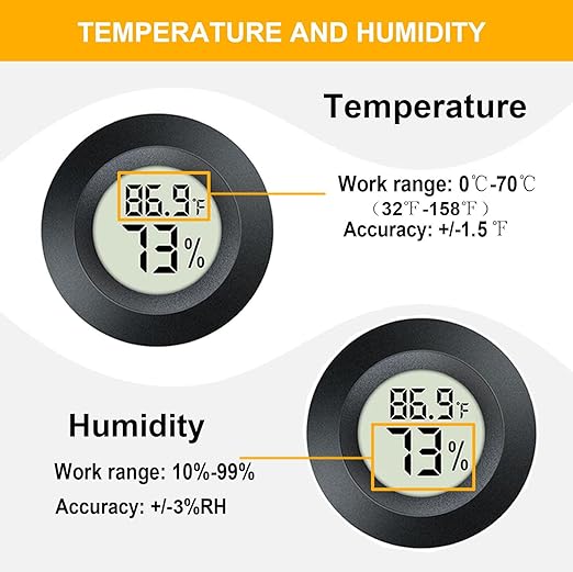 JEDEW 2 Pack Hygrometer Thermometer Digital Humidity Meter Indoor/Outdoor - Image 3