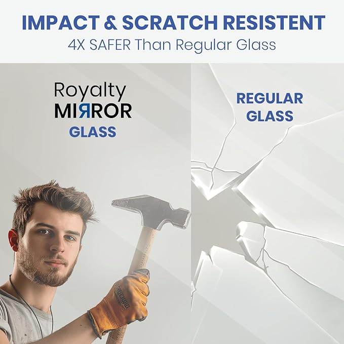 Royalty Fixed Shower Screen - 36" x 76" Frameless 3/8" Clear Tempered Glass Panel with Hardware - Easy Clean Smart Guard Coating - Minimalist Modern Design for Bathroom - Brushed Nickel