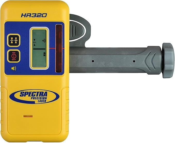Spectra Precision HR320 Laser Receiver with Rod Clamp – Dual LCD, 2-In Capture Height, IP67 Drop Resistant, 70-Hour Runtime – 100 DB speaker