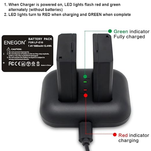 ENEGON LP-E10 Replacement Battery and Rapid Dual Charger - Image 7