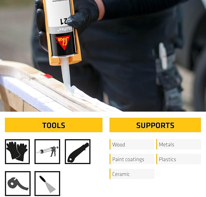 SIKA Sikaflex-221 Multi-Purpose Sealant/Adhesive, Gray, 10.1 fl. oz – Fast-Curing Polyurethane, Highly Elastic, Weather-Resistant, Sandable & Paintable, Bonds to Wood, Metal, and Plastics