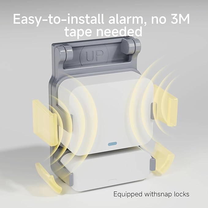 Garage Door Bracket for SimpliSafe Alarm Contact Sensor | Secure Mount with Quick-Snap Clip & Screws | Easy Install Accessory (Sensor Not Included)