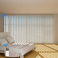 Blindify Motorized Vertical Blinds, Blackout Sliding Door Shades Vertical Shades Remote Control Customize, Cozy Beige