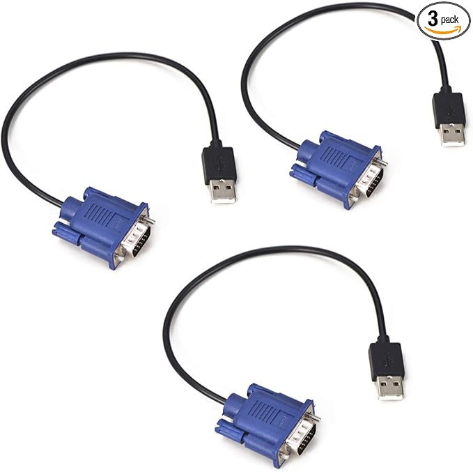 EVanlak USB-VGA Dummy Plug Headless Ghost Functionally Stable Dummy Plug Conductive Performancevga Headless RGB Display Emulator Operating System Boot and Load Resolutions up to 1080p@60Hz-3pack