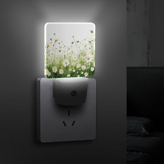 YKJAHSD Flowers Night Light, Plug into Wall Decor Nightlights for Bedroom, Bathroom, Hallway, Kitchen, with Dusk to Dawn Light Auto Sensors LED Night Lights for Boys Girls Women Men Room Gifts