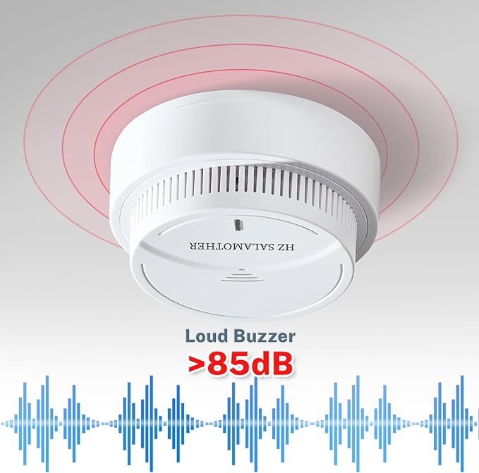Smoke Detector 3 Pack,Fire Alarms Smoke Detectors with Photoelectric Technology with LED Lndicator and Test Button,Smoke Alarm for Home,Bedroom,Kitchen