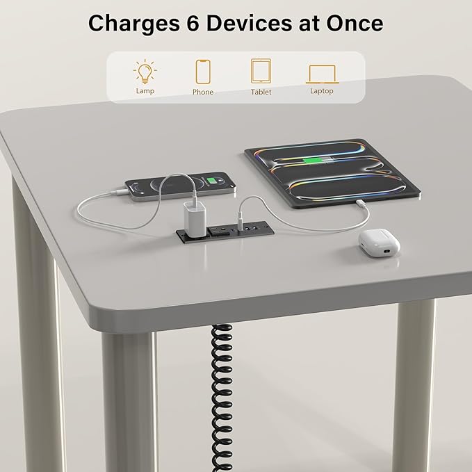 Recessed Power Strip USB C 65W Fast Charging Station,in Drawer Outlet,Furniture Flush Mount for Desktop,Workspace Essential Desk Outlet (Black, 6FT)