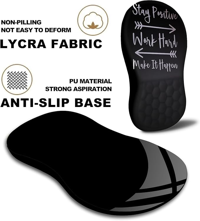 KUOSGM Mouse Pad Wrist Support, Ergonomic Mouse Pad with Massage Dot, Comfortable Computer Mouse Pad for Laptop, Wrist Rest Pain Relief Mousepad with Non-Slip PU Base for Office & Home, 12 x 8 in