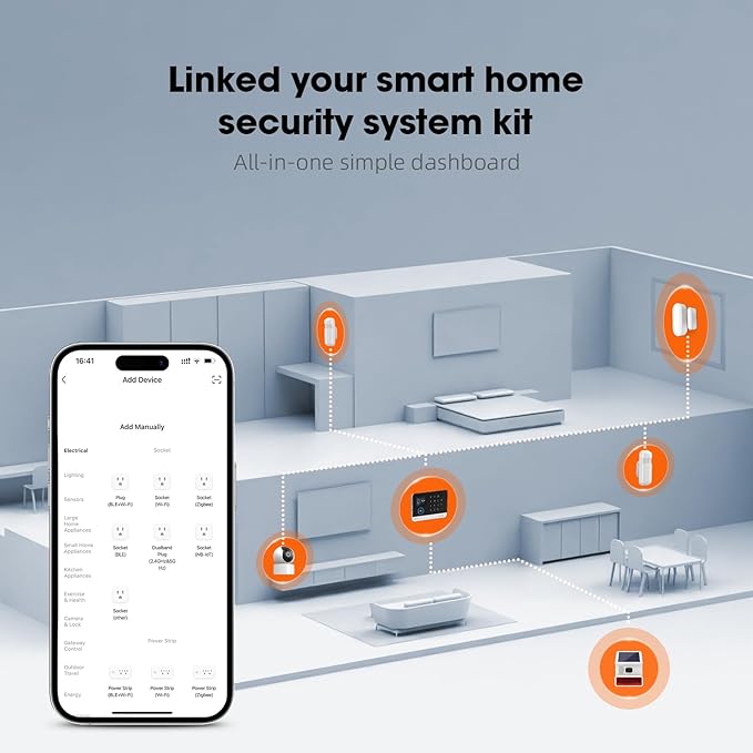 LWOHSI Home Security Systems,Wireless 4.3" Fulltouch Screen Home Alarm Kits with 2MP HD Security Camera,GSM 4G /Tuya APP Real-Time Alerts,Door Sensors,SOS,Work with Alexa&Google for Villa,Apartment