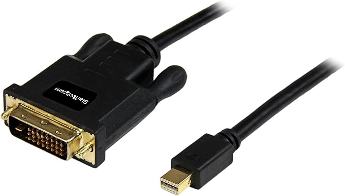StarTech.com 3ft (0.9m) Mini DisplayPort to DVI Cable - Mini DP to DVI Adapter Cable - 1080p Video - Passive mDP 1.2 to DVI-D Single Link - mDP or Thunderbolt 1/2 Mac/PC to DVI Monitor (MDP2DVIMM3B)