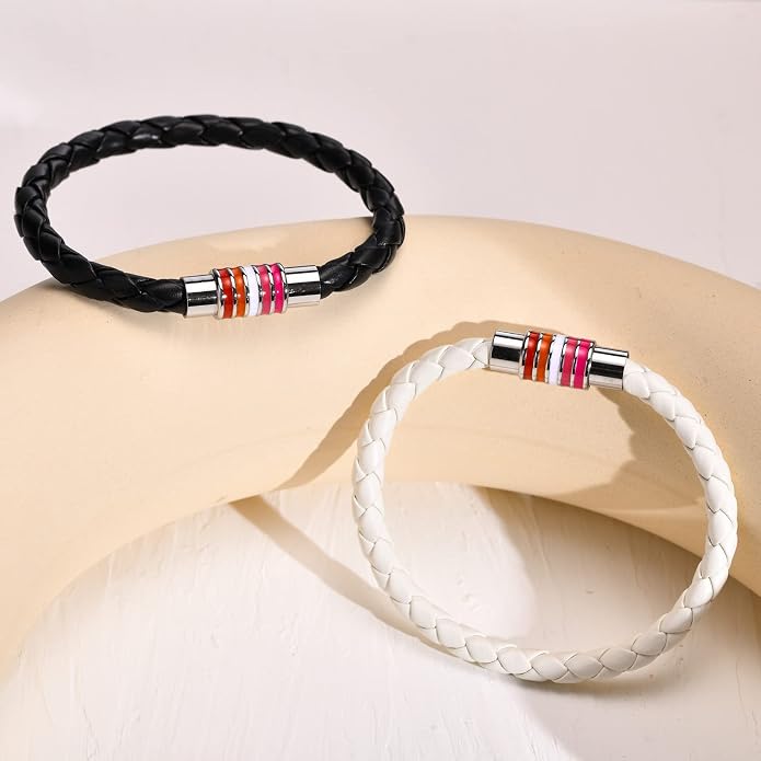 Nanafast Titanium Stainless Steel Rainbow LGBT Pride Bracelet Handmade Braided - Image 6