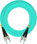 Jeirdus 50Meters 160ft ST to ST Duplex 50/125 10G OM3 Multi-Mode Fiber Optic Cable Jumper Optical Patch Cord ST-ST