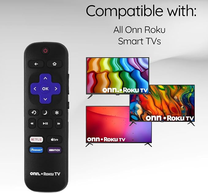 Ceybo Original OEM Replacement Remote Control for Roku Smart TV with Netflix, Paramount, Apple TV, and HBO Max Shortcut Buttons