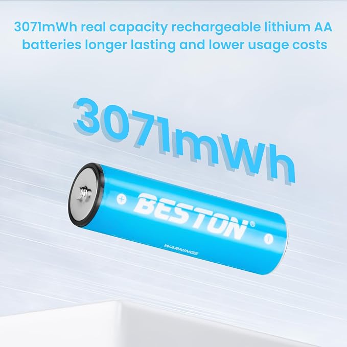 BESTON Rechargeable Lithium AA Batteries - Image 2