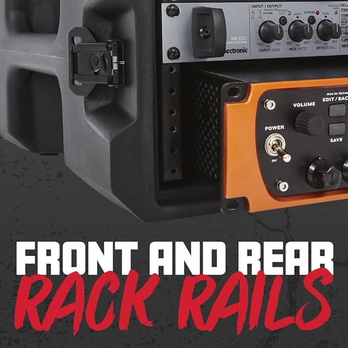 Gator Cases Pro Series 6U Rolling Rack Case with 19" Depth, Tow Handle & Recessed Wheels, Roto Molded Made in USA (G-PROR-6U-19)