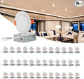 MKUJOO 36 Pack 6 Inch Ultra-Thin LED Recessed Ceiling Light with Junction Box,panel light,Daylight, 13W,2700K/3000K/3500K/4000K/5000K Selectable Dimmable Downlight ETL&FCC&CE and Energy Star Certified