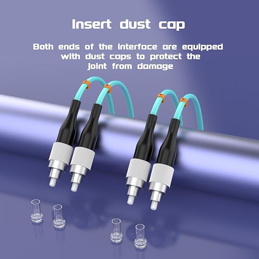 FC/UPC-FC/UPC Fiber Patch Cable OM3 40Meter/131ft 10GB Multimode Jumper Duplex - Image 6