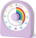 LIORQUE Visual Timer for Kids with Pause Function,Timer for Kids and Adults, Protective Case, Silent Time Management Tool, 60-Minute Countdown for Classroom, Office, Meetings, Study, Kitchen(Rainbow)