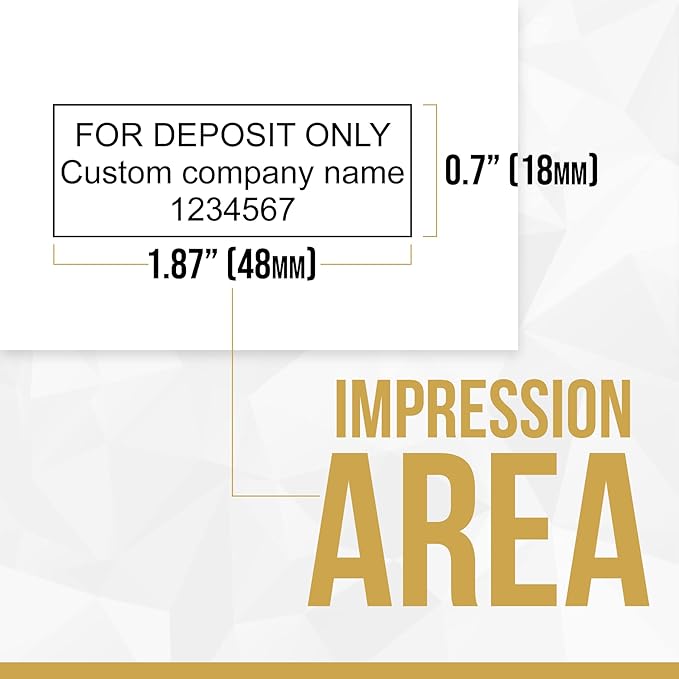 for Deposit Only Customized Office Self Inking Stamp - 3-Lines - Medium - Choose from 15 Ink Colors