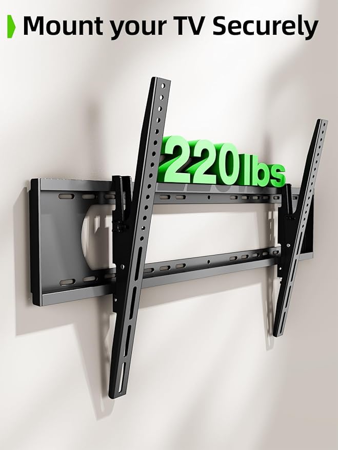 USX MOUNT Heavy Duty Tilting TV Wall Mount for 60-120" up to 220lb, Low Profile TV Mount Ultra Slim Wall Bracket fit 16-32" Studs, Max VESA 900x600 for 65 75 85 86 90 98 100 110inch Large Television