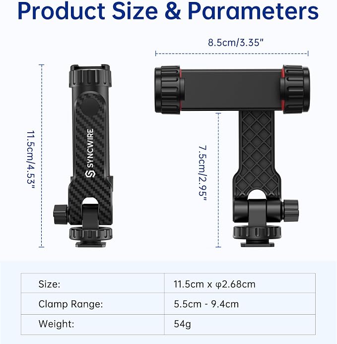SYNCWIRE Tripod Phone Mount, Universal Smartphone Mount Adapter - Image 7