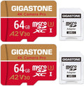 【5-Years Data Recovery】 GIGASTONE 64GB Memory Card 2 Pack 4K Pro Camera by Gigastone
