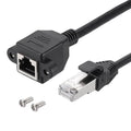 MECCANIXITY Cat5 Ethernet Extension Cable, 1Ft RJ45 Male to Female Screw Panel by MECCANIXITY
