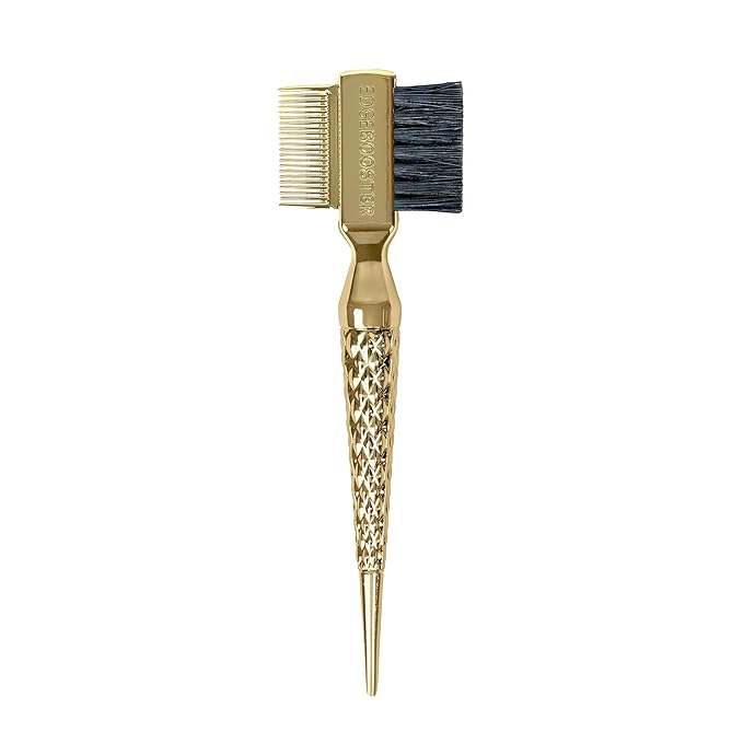 Style Factor EDGE BOOSTER® Hammer Brush Rat Tail– Double-Sided Edge Control Brush & Comb with Boar Bristles – For Edges, Slick Backs, Baby Hair Styling, and Taming Flyaways- Mini Travel Size