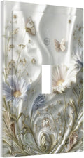 Bvtewkhz Boho Floral Wild Flower 1 Gang Single Toggle Decorative Light Switch Covers Electrical Faceplate Switch Plates for Bathroom Kitchen Home