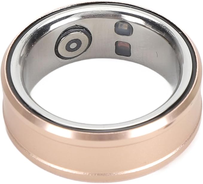 FOSA Smart Health Ring, NFC Sleep Monitor with Temperature Tracking, Step Counter, IP68 for Video Scrolling, Book Page Flipping (Gold)