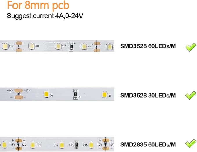LightingWill 10pcs/Pack Strip to Strip with Wire Solderless Snap Down 2Pin Conductor LED Strip Connector for 8mm Wide 3528 2835 Single Color Flex LED Strips