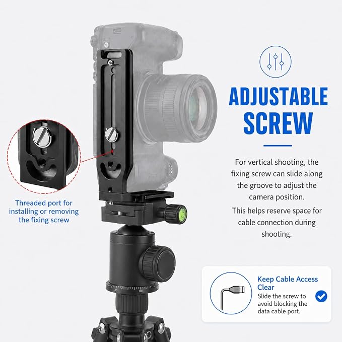 DSLR Camera L-Bracket, Vertical & Horizontal Switching Quick Release Plate - Image 4