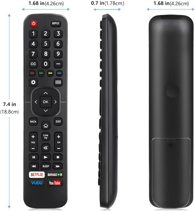Replacement Remote Control for All Hisense 4K LED HD UHD Smart TVs (EN2A27), Fit for Hisense Android Smart TV EN2A27 EN2A127H EN2A27HT EN2AN27H EN2AS27H EN2B27 EN2C27