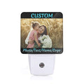 COWDIY Custom Plug in Night Lights, Personalized Your Own Photo on LED Lamps, Auto Sensor Warm Sweet Nightlights for Bathroom/Toilet/Bedroom/Nursery (1Pcs)