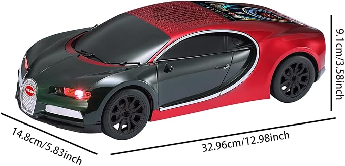 WSTER Luxury Sports Car Model Bluetooth Speaker with HD Sound, TWS Stereo Pairing, Display Screen, Built-in Microphone, Unique Bluetooth Car Speaker for Home, Party, Outdoor & Beach (Red)