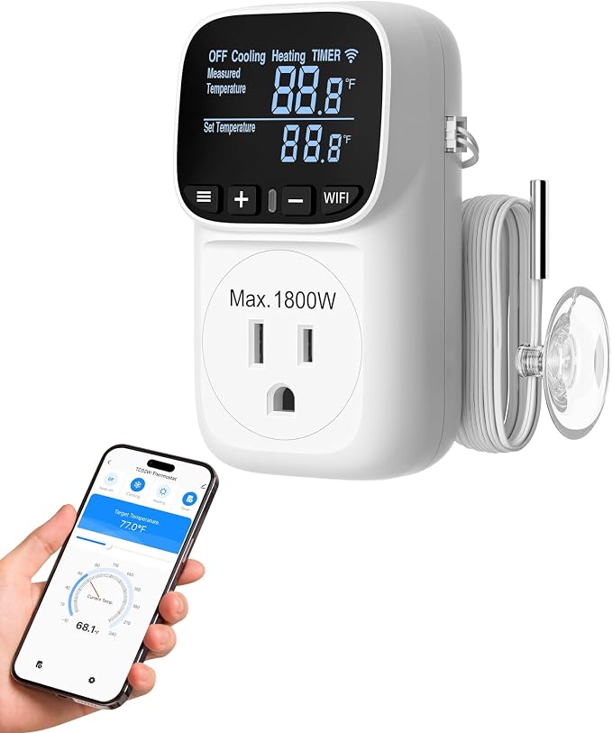 DEWENWILS Smart Temperature Controller, 15A 1800W WiFi Temperature Controller by DEWENWILS