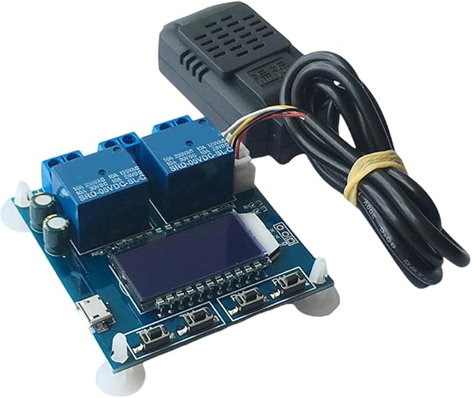 Double Output Digital Display Temperature Humidity Control Module Easy Read -20 to 60℃ Precisions Control Module Board Industrial Temperature Regulator
