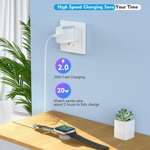 Fast Charger for Apple Watch Charger, USB C 20W iPhone Watch Charger Plug - Image 6