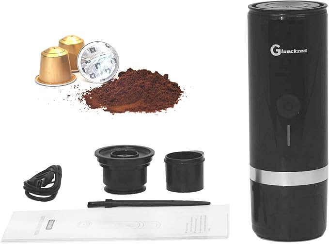 Electric espresso machine that doesn't require a manual press pressure extraction fragrant espresso, No heating,compatible with NS capsules and ground coffee powder Black