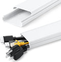 ZhiYo 34in TV Cord Hider for Wall Mounted TV, Large Cord Cover Wall, PVC Cable Management Raceway Kit, Wire Hider for Wall, White Wire Concealer 2 xL17in, W2in xH0.7in